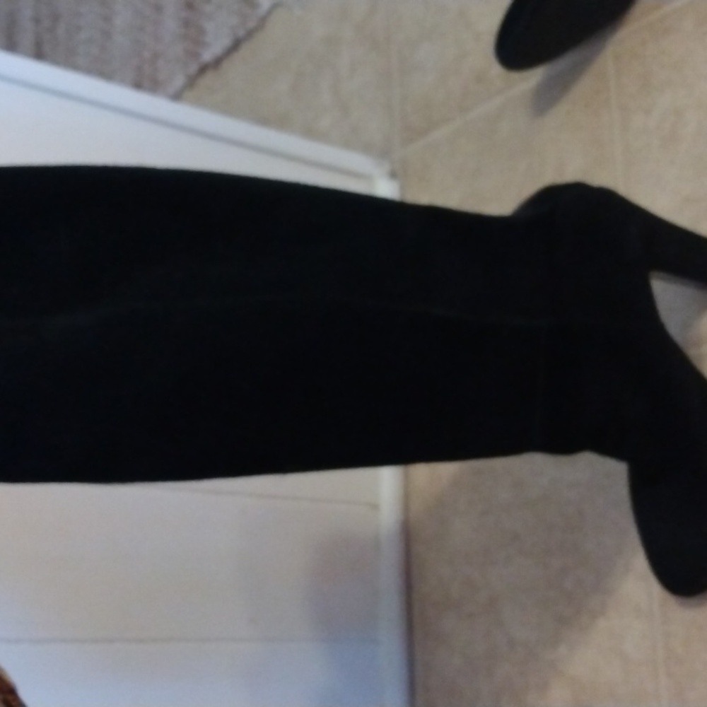 Black suede boots
